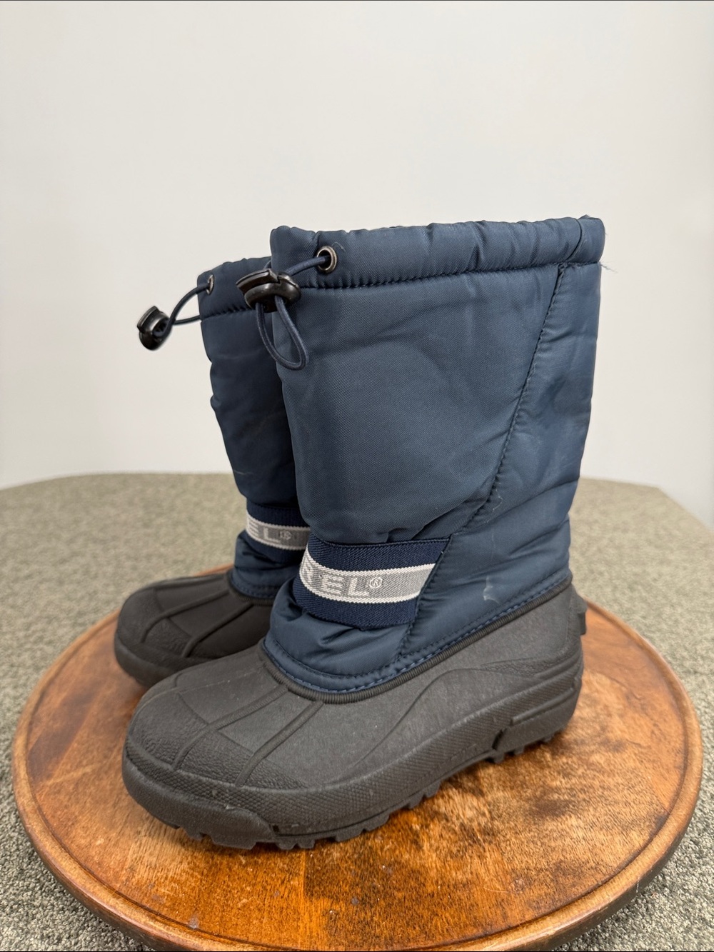 Sorel Boots Kids 4 Navy Blue Winter Snow Pull On Insulated Play